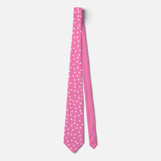 Elegant Pink White Polka Dots Groom Gift   ネクタイ (正面)