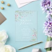 Elegant Pink Wild Floral Wedding アクリル招待状 (インサイチュ (ウェディング))