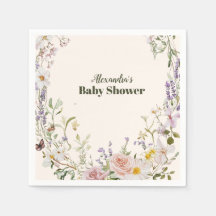 Elegant Pink Wildflower Boho Baby Shower