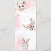 Elegant Pink Woodland Baby Shower Menu Card メニュー (裏面)