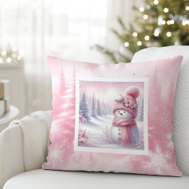 Elegant Pinkmas Winter Forest Kids Room Decor  クッション