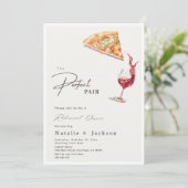 Elegant Pizza & Wine Perfect Pair Rehearsal Dinner 招待状 (スタンド正面)