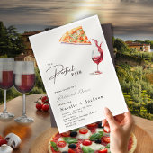 Elegant Pizza & Wine Perfect Pair Rehearsal Dinner 招待状