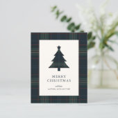 Elegant Plaid Budget Christmas Card (スタンド正面)