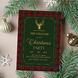Elegant Plaid Christmas Party Invitation 招待状
