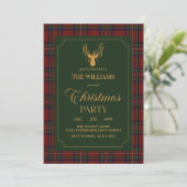 Elegant Plaid Christmas Party Invitation 招待状 (スタンド正面)