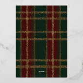 Elegant Plaid Christmas Photo Foil Card 箔シーズンカード (裏面)