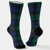Elegant Plaid Classic Rustic Green Tartan ソックス (傾斜あり)