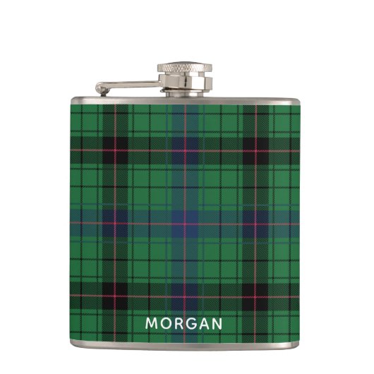 Elegant Plaid Davidson Tartan Custom  フラスク (正面)