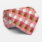 Elegant Plaid Gold Red Luxe Aesthetics Necktie ネクタイ (ロール)