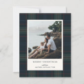 Elegant Plaid Photo Budget Christmas Card (正面)
