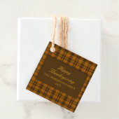 Elegant Plaid Thanksgiving Classic Custom Favor フェイバータグ (インサイチュ)