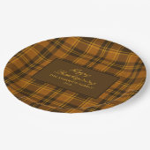 Elegant Plaid Thanksgiving Classic Vintage Custom ペーパープレート (アングル)