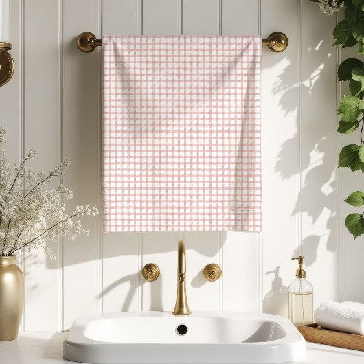 Elegant Plaid Towel Rose Gold Touch for Mom バスタオルセット
