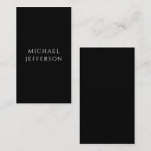 Elegant Plain Black White Personalized Custom エンクロージャーカード (正面/裏面)