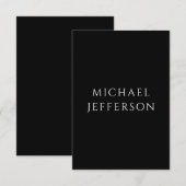 Elegant Plain Black White Personalized Custom エンクロージャーカード (正面/裏面)