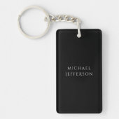 Elegant Plain Black White Personalized Custom キーホルダー (正面)