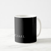 Elegant Plain Black White Personalized Custom コーヒーマグカップ (正面右)