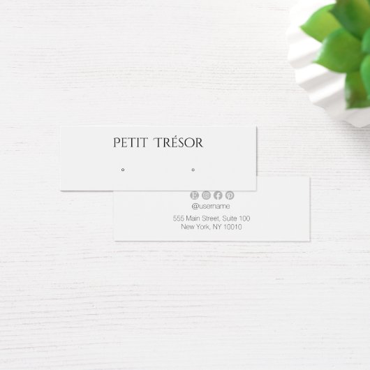 Elegant Plain White Stud Earring Display (デスク)