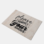 Elegant Please Remove Shoes Wood Texture ドアマット (アングル)