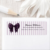 Elegant Plum Bow Violet Stripe Label ラベル (インサイチュ)