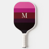 Elegant Plum Fuchsia Color Block Monogrammed ピックルボールラケット (裏面)