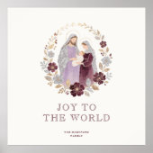 Elegant Plum Holy Nativity Family Christmas ポスター (正面)