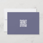 Elegant Plum Purple & Indigo Blue Floral QR Code  出欠カード (裏面)