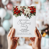 Elegant Poinsettia Christmas Party  招待状