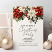 Elegant Poinsettia Christmas Party  招待状