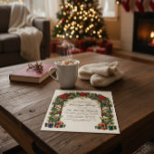 Elegant Poinsettia Christmas Trellis Party Design 招待状