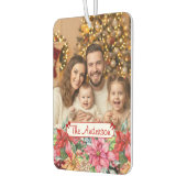 Elegant Poinsettia Floral Border Custom Photos カーエアーフレッシュナー (左)