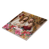 Elegant Poinsettia Floral Custom Photo タイル (側面)