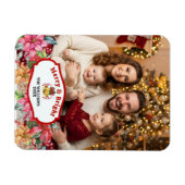 Elegant Poinsettia Floral Custom Photo  マグネット (横)