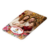 Elegant Poinsettia Floral Custom Photo  マグネット (左側)