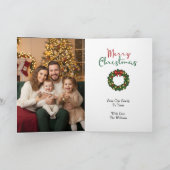 Elegant Poinsettia Floral Custom Photo Folded カード (内部)