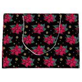 Elegant Poinsettia Floral Pattern ラージペーパーバッグ (正面)
