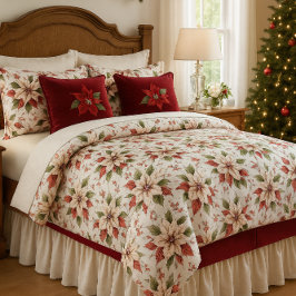Elegant Poinsettia Winter  掛け布団カバー