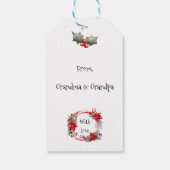 Elegant Poinsettia Wreath Personalized ギフトタグ (裏面)