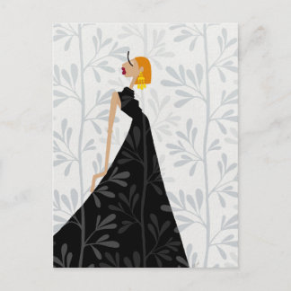 Elegant Poise Glam Fashion Art Postcard ポストカード