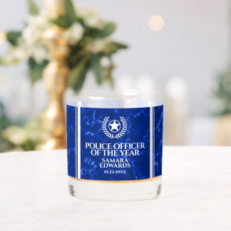 Elegant Police Officer of the Year Blue Marble ウイスキーグラス