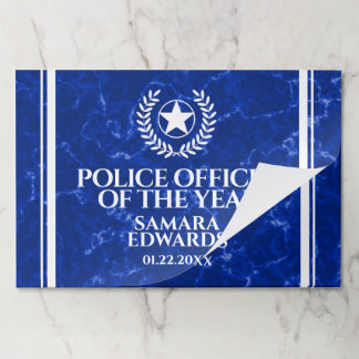 Elegant Police Officer of the Year Blue Marble ペーパーパッド