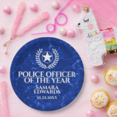 Elegant Police Officer of the Year Blue Marble ペーパープレート (パーティー)