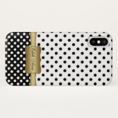 Elegant Polka Dots Gold Custom Monogram Case-Mate iPhoneケース (裏面(横))