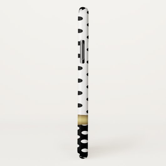 Elegant Polka Dots Gold Custom Monogram Case-Mate iPhoneケース (裏面/右)