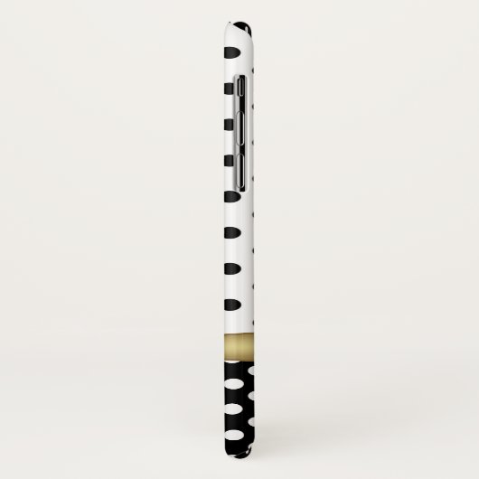 Elegant Polka Dots Gold Custom Monogram  Case-Mate iPhoneケース (裏面/左)