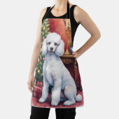 Elegant Poodle Beside Christmas Tree Holiday Dog  エプロン (インサイチュ)