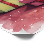 Elegant Poodle Beside Christmas Tree Holiday Dog  ポスター (コーナー)