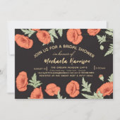 Elegant poppy Floral Watercolor Garden Botanical  招待状 (正面)