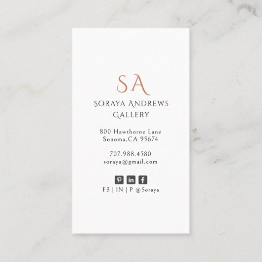 Elegant Portrait Fine Arts Gallery  名刺 (裏面)